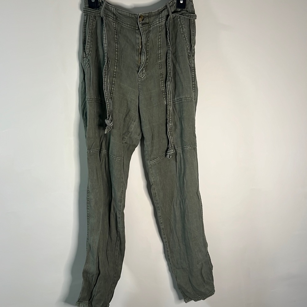 Olive green CARGO linen like PANTS